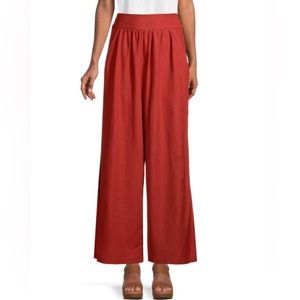 NWT Size XL BCBGMAZRIA Riley High-Waisted Wide-Leg Pant in Paprika